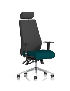 Dynamic Onyx Posture Office Chair Bespoke Colour Seat With Headrest Maringa Teal KCUP0423