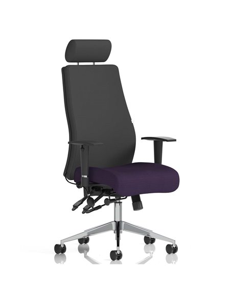 Dynamic Onyx Posture Office Chair Bespoke Colour Seat With Headrest Tansy Purple KCUP0424 - pic 81607 | FastDaddyshop
