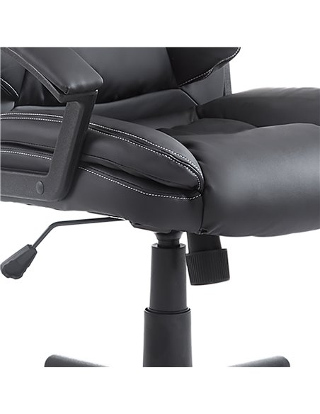 HOMCOM Swivel Executive Office Chair Mid Back Faux Leather Computer Desk Chair for Home with Double-Tier Padding, Arm, Wheels, B - pic 8169 | FastDaddyshop