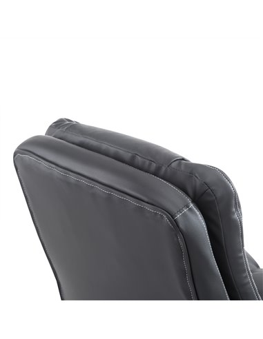 HOMCOM Swivel Executive Office Chair Mid Back Faux Leather Computer Desk Chair for Home with Double-Tier Padding, Arm, Wheels, B