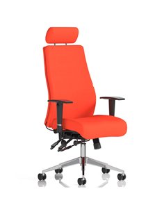 Dynamic Onyx Posture Office Chair Bespoke Colour With Headrest Tabasco Orange KCUP0436