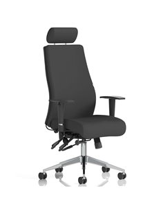 Dynamic Onyx Ergo Posture Desk Chair Black Fabric With Headrest With Arms OP000094