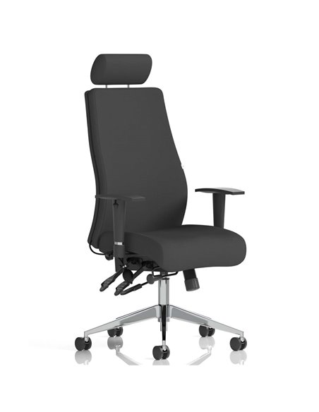 Dynamic Onyx Ergo Posture Desk Chair Black Fabric With Headrest With Arms OP000094 - pic 81824 | FastDaddyshop