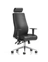 Dynamic Onyx Ergo Posture Desk Chair Black Soft Bonded Leather With Headrest With Arms OP000098