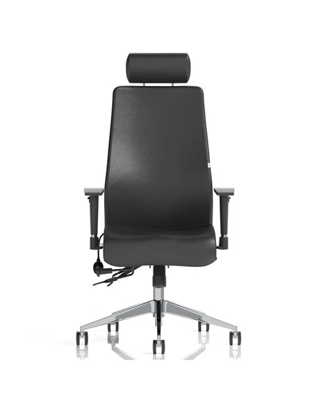 Dynamic Onyx Ergo Posture Desk Chair Black Soft Bonded Leather With Headrest With Arms OP000098 - pic 81843 | FastDaddyshop