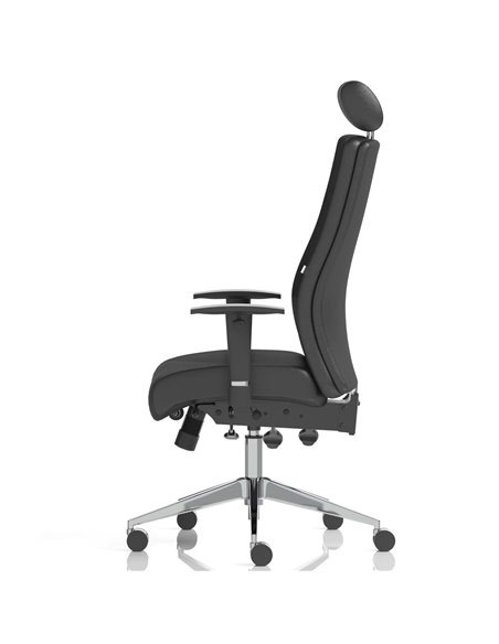 Dynamic Onyx Ergo Posture Desk Chair Black Soft Bonded Leather With Headrest With Arms OP000098 - pic 81845 | FastDaddyshop