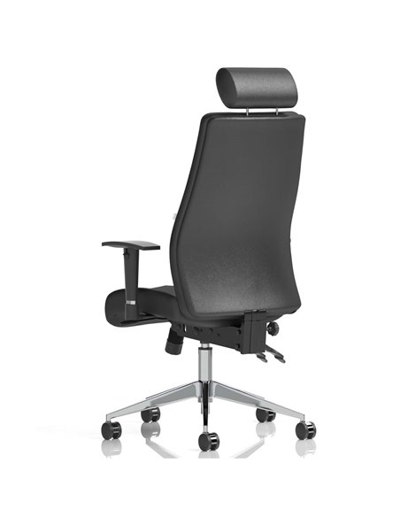Dynamic Onyx Ergo Posture Desk Chair Black Soft Bonded Leather With Headrest With Arms OP000098 - pic 81846 | FastDaddyshop