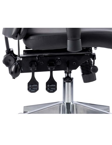 Dynamic Onyx Ergo Posture Desk Chair Black Soft Bonded Leather With Headrest With Arms OP000098
