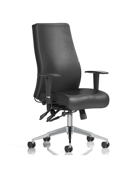 Dynamic Onyx Ergo Posture Desk Chair Black Soft Bonded Leather Without Headrest With Arms OP000099 - pic 81851 | FastDaddyshop