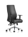 Dynamic Onyx Ergo Posture Desk Chair Black Soft Bonded Leather Without Headrest With Arms OP000099