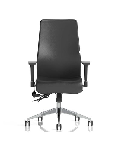 Dynamic Onyx Ergo Posture Desk Chair Black Soft Bonded Leather Without Headrest With Arms OP000099