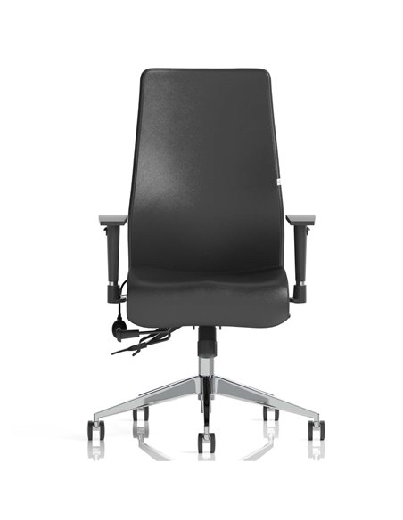Dynamic Onyx Ergo Posture Desk Chair Black Soft Bonded Leather Without Headrest With Arms OP000099 - pic 81852 | FastDaddyshop