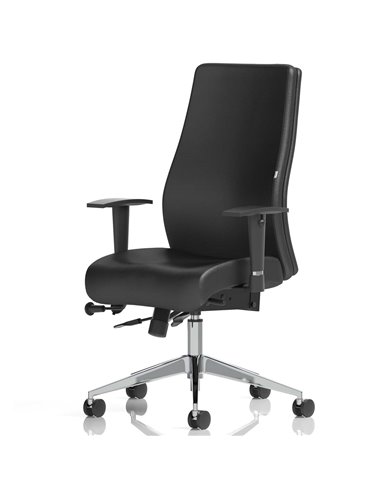 Dynamic Onyx Ergo Posture Desk Chair Black Soft Bonded Leather Without Headrest With Arms OP000099