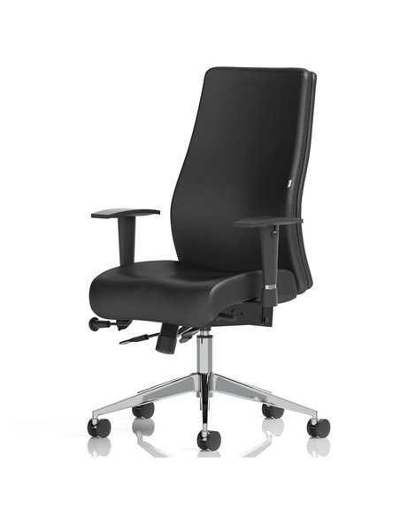 Dynamic Onyx Ergo Posture Desk Chair Black Soft Bonded Leather Without Headrest With Arms OP000099 - pic 81853 | FastDaddyshop