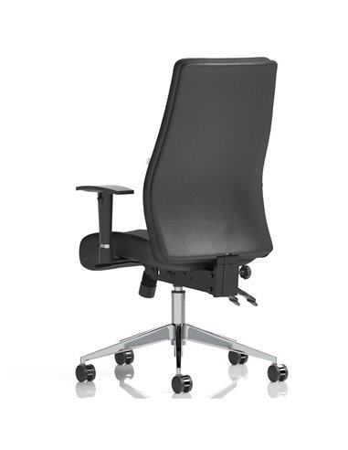 Dynamic Onyx Ergo Posture Desk Chair Black Soft Bonded Leather Without Headrest With Arms OP000099
