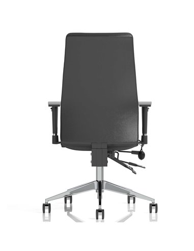 Dynamic Onyx Ergo Posture Desk Chair Black Soft Bonded Leather Without Headrest With Arms OP000099