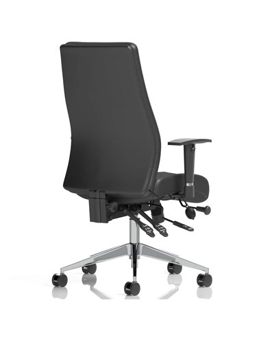 Dynamic Onyx Ergo Posture Desk Chair Black Soft Bonded Leather Without Headrest With Arms OP000099