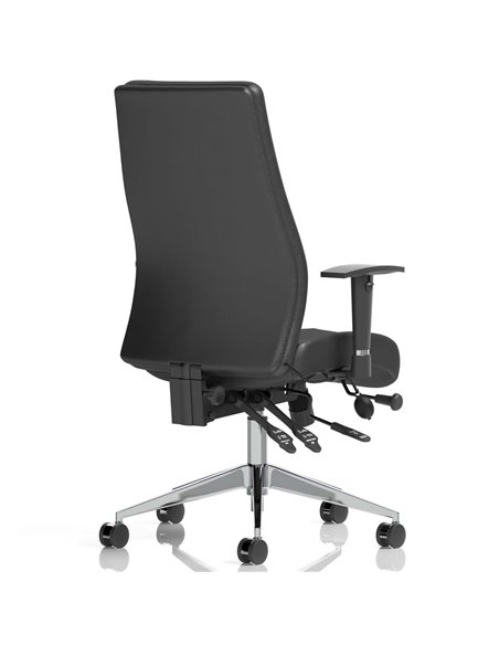 Dynamic Onyx Ergo Posture Desk Chair Black Soft Bonded Leather Without Headrest With Arms OP000099 - pic 81857 | FastDaddyshop