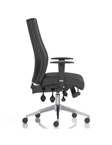 Dynamic Onyx Ergo Posture Desk Chair Black Soft Bonded Leather Without Headrest With Arms OP000099 - pic 81858 | FastDaddyshop
