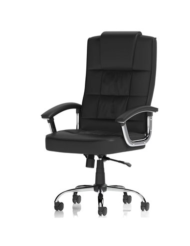 Dynamic Moore Deluxe Executive Office Chair Black Leather With Arms EX000045