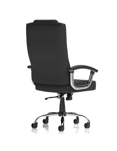 Dynamic Moore Deluxe Executive Office Chair Black Leather With Arms EX000045