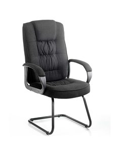 Dynamic Moore Visitor Cantilever Chair Black Fabric With Arms KC0149