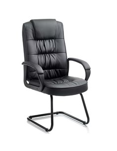 Dynamic Moore Visitor Cantilever Chair Black Leather With Arms KC0151