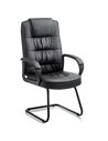 Dynamic Moore Visitor Cantilever Chair Black Leather With Arms KC0151