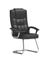 Dynamic Moore Deluxe Visitor Cantilever Chair Black Leather With Arms KC0152