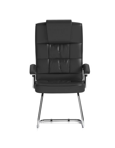 Dynamic Moore Deluxe Visitor Cantilever Chair Black Leather With Arms KC0152