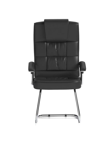 Dynamic Moore Deluxe Visitor Cantilever Chair Black Leather With Arms KC0152 - pic 81879 | FastDaddyshop