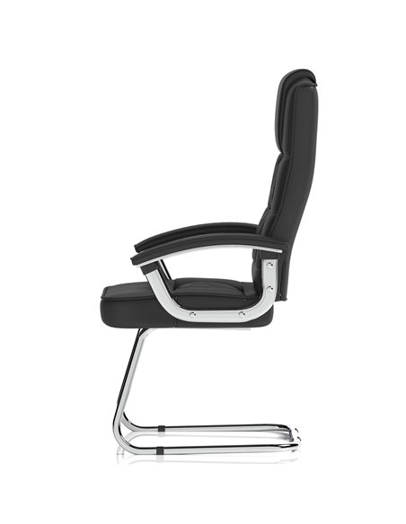 Dynamic Moore Deluxe Visitor Cantilever Chair Black Leather With Arms KC0152 - pic 81881 | FastDaddyshop