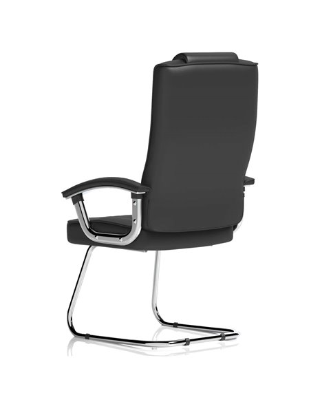 Dynamic Moore Deluxe Visitor Cantilever Chair Black Leather With Arms KC0152 - pic 81882 | FastDaddyshop