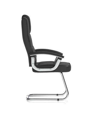 Dynamic Moore Deluxe Visitor Cantilever Chair Black Leather With Arms KC0152