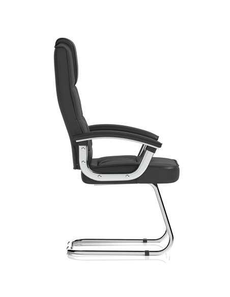 Dynamic Moore Deluxe Visitor Cantilever Chair Black Leather With Arms KC0152 - pic 81885 | FastDaddyshop