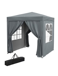 Outsunny Garden Pop Up Gazebo Marquee Party Tent Canopy 2m x 2m, Grey 84C-423V00GY