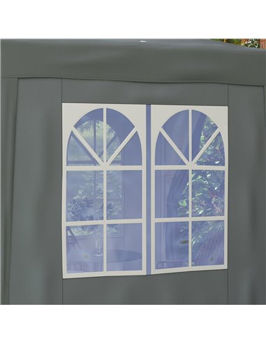Outsunny Garden Pop Up Gazebo Marquee Party Tent Canopy with free Carrying Case, Removable 2 Walls, 2 Windows, 2m x 2m, Grey 84C
