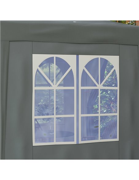 Outsunny Garden Pop Up Gazebo Marquee Party Tent Canopy with free Carrying Case, Removable 2 Walls, 2 Windows, 2m x 2m, Grey 84C - pic 82029 | FastDaddyshop