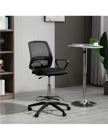Vinsetto Ergonomic Mesh Back Drafting Chair Tall Office Chair with Adjustable Height and Footrest 360���� Swivel