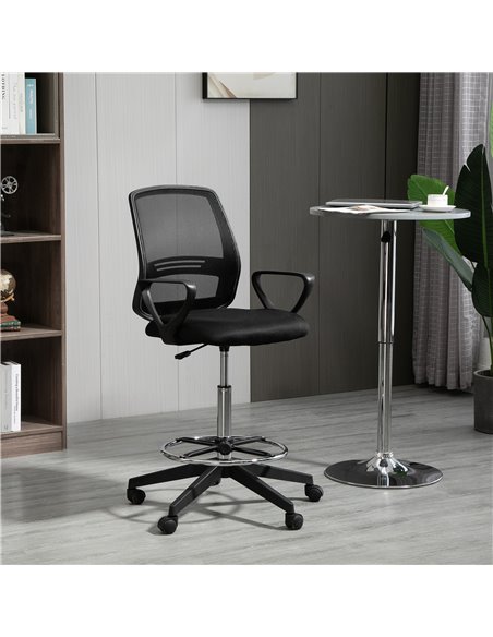 Vinsetto Ergonomic Mesh Back Drafting Chair Tall Office Chair with Adjustable Height and Footrest 360���� Swivel - pic 8203 | FastDaddyshop