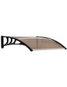 Outsunny Curved Window Door Canopy Aluminium Rigid Plastic Polycarbonate Fixed Outdoor Awning Modern Design UV Water Rain Resist