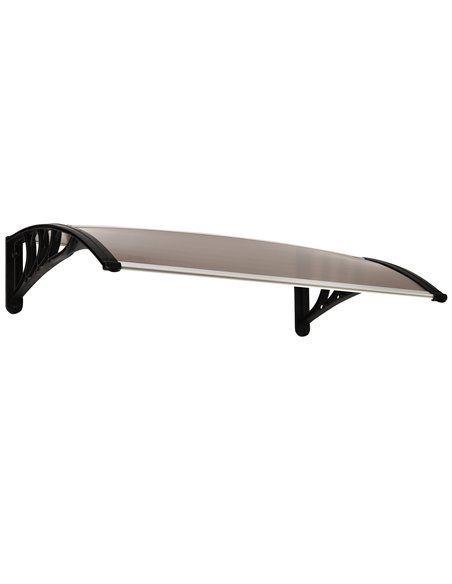 Outsunny Curved Window Door Canopy Aluminium Rigid Plastic Polycarbonate Fixed Outdoor Awning Modern Design UV Water Rain Resist - pic 82037 | FastDaddyshop