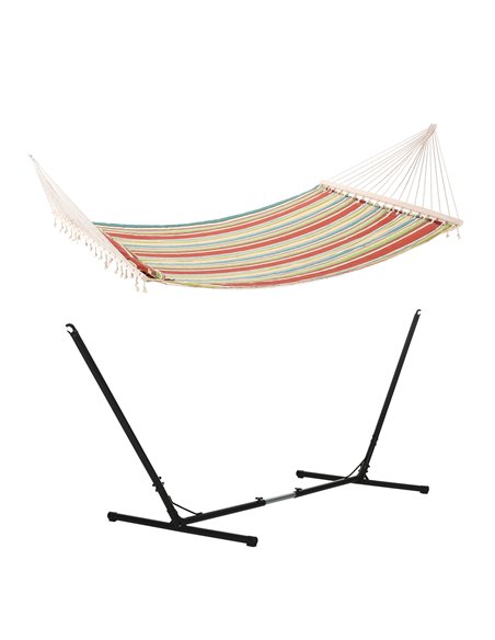 Outsunny Outdoor Garden Hammock with Stand, Black & Red 84A-P027 - pic 82057 | FastDaddyshop