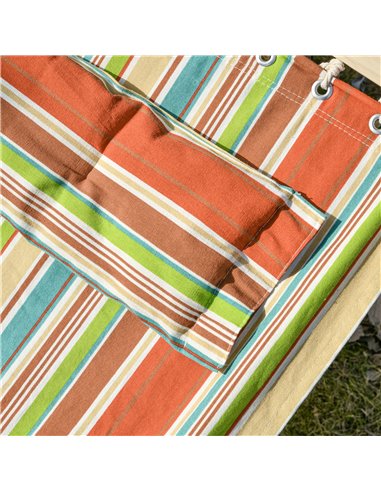 Outsunny Outdoor Garden Hammock with Stand, Double Cotton Hammock with Steel Frame, Swing Hanging Bed with Pillow, for Patio, Be