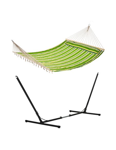 Outsunny Outdoor Garden Hammock with Stand, Black & Green 84A-P026 - pic 82066 | FastDaddyshop