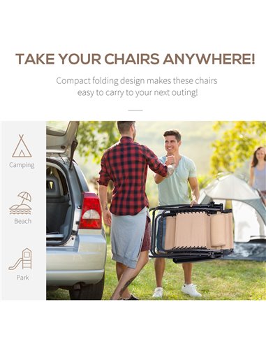 Outsunny 2 Piece Foldable Reclining Garden Chair w/ Headrest, Zero Gravity Deck Sun Lounger Seat Chair w/ Footrest, Cup Holder &
