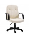Homcom Swivel Executive Office Chair with Arm, Wheels, Cream