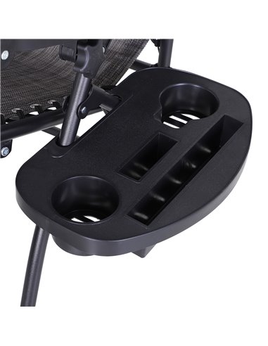 Outsunny 2 Piece Foldable Reclining Garden Chair with Headrest, Zero Gravity Deck Sun Lounger Seat Chair w/ Footrest, Armrest, C
