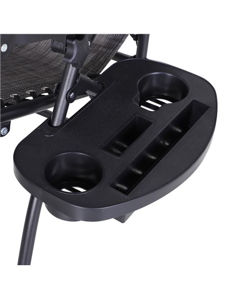 Outsunny 2 Piece Foldable Reclining Garden Chair with Headrest, Zero Gravity Deck Sun Lounger Seat Chair w/ Footrest, Armrest, C - pic 82271 | FastDaddyshop