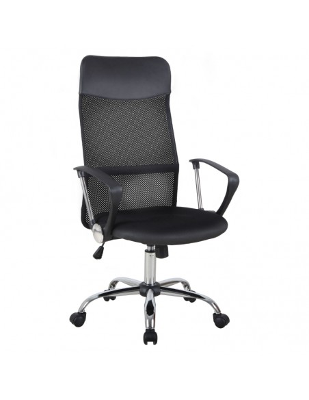 Homcom Swivel Office Chair, Mesh Fabric, with Wheels, Black - pic 8228 | FastDaddyshop